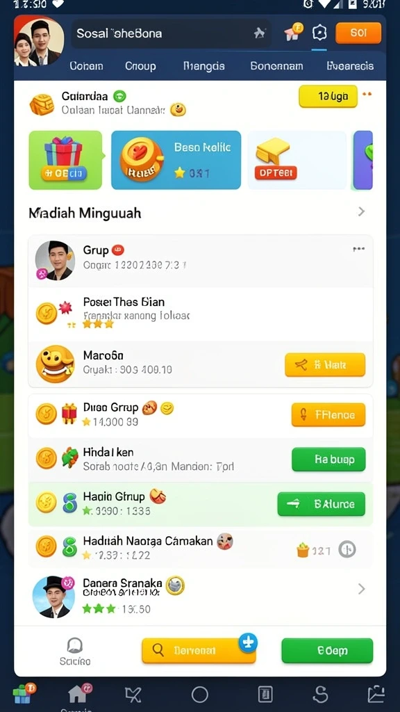 Fitur komunitas yang memungkinkan interaksi antar pemain.