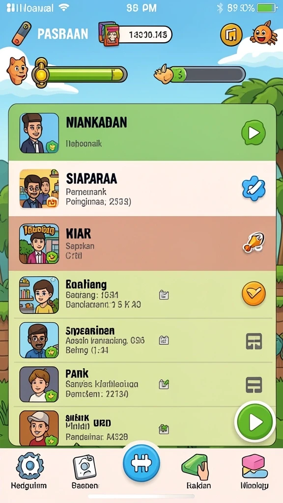 Karakter-karakter unik yang menambah keseruan permainan.