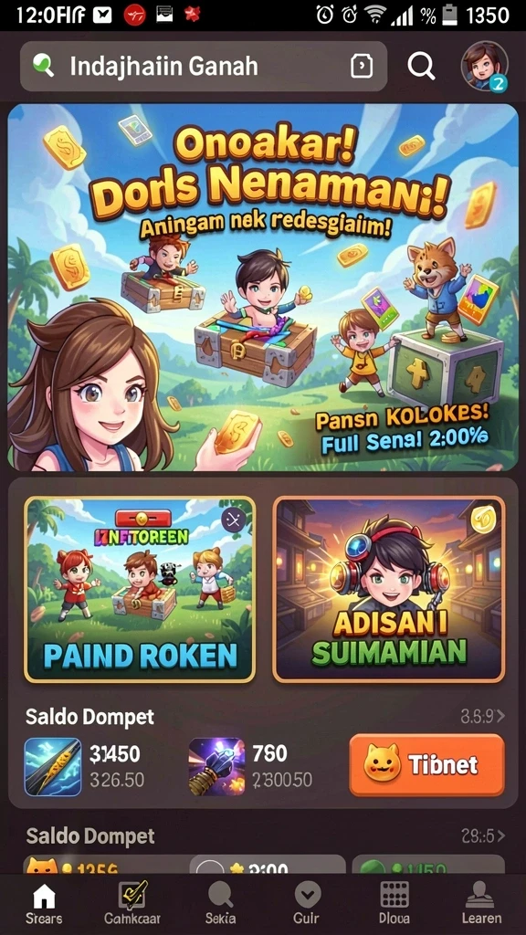 Tampilan awal permainan dengan tema yang memukau.