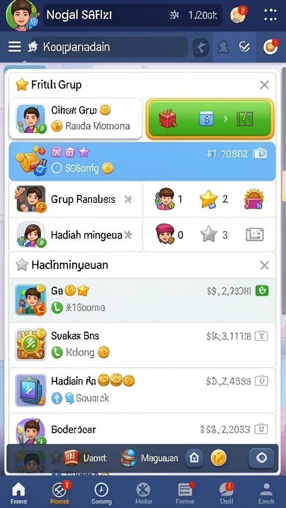 Screenshot menunjukkan antarmuka utama HP777 yang menarik.