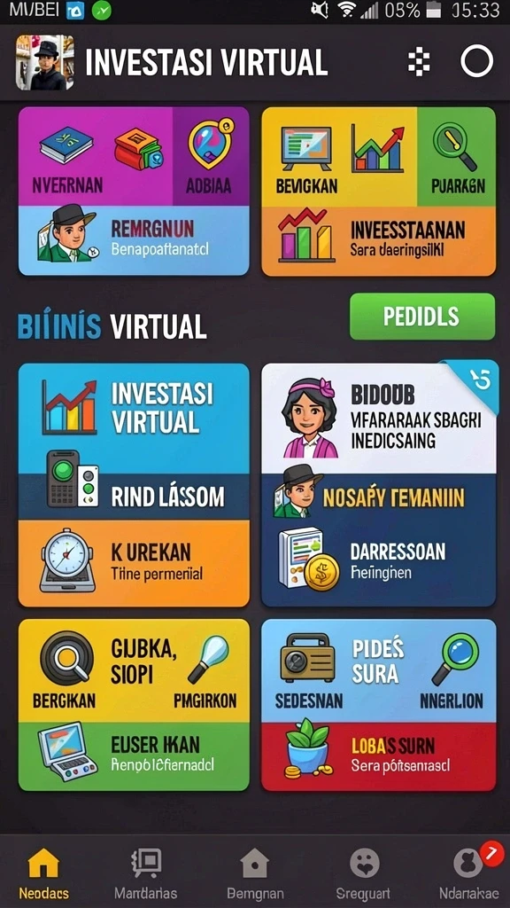 Screenshot menunjukkan karakter utama dalam misi fantasi.