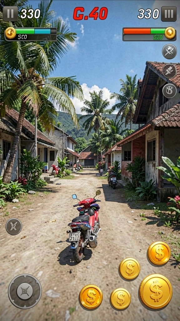 Screenshot menampilkan pemandangan indah dalam dunia ORISTOTO.