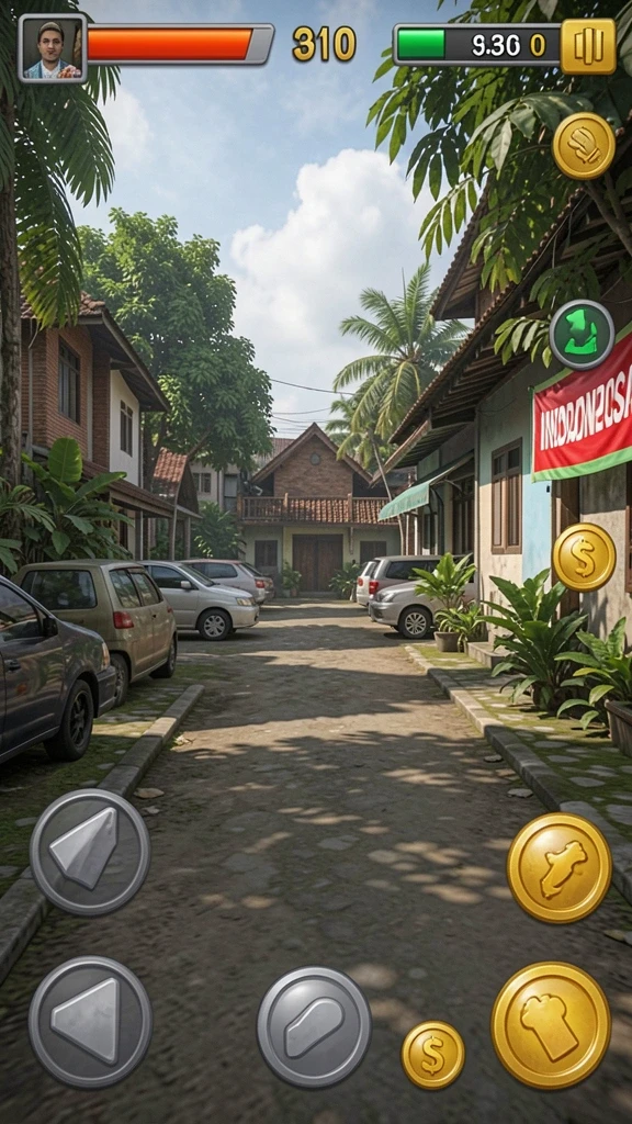 Screenshot menampilkan karakter utama dalam aksi petualangan.