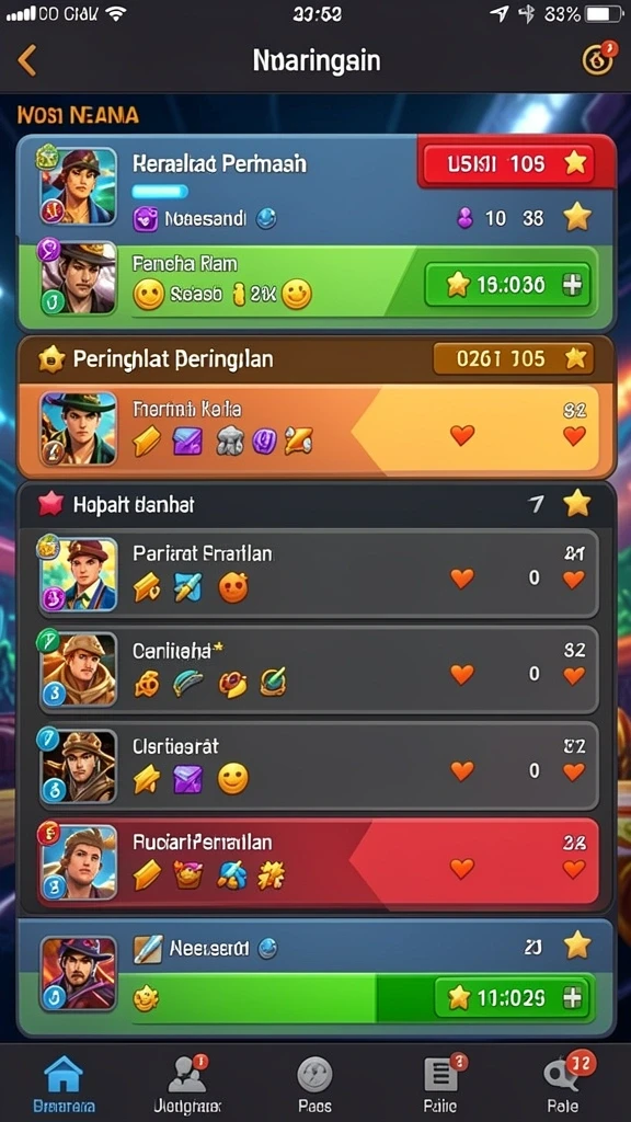 Tampilan level yang menarik dan penuh warna.