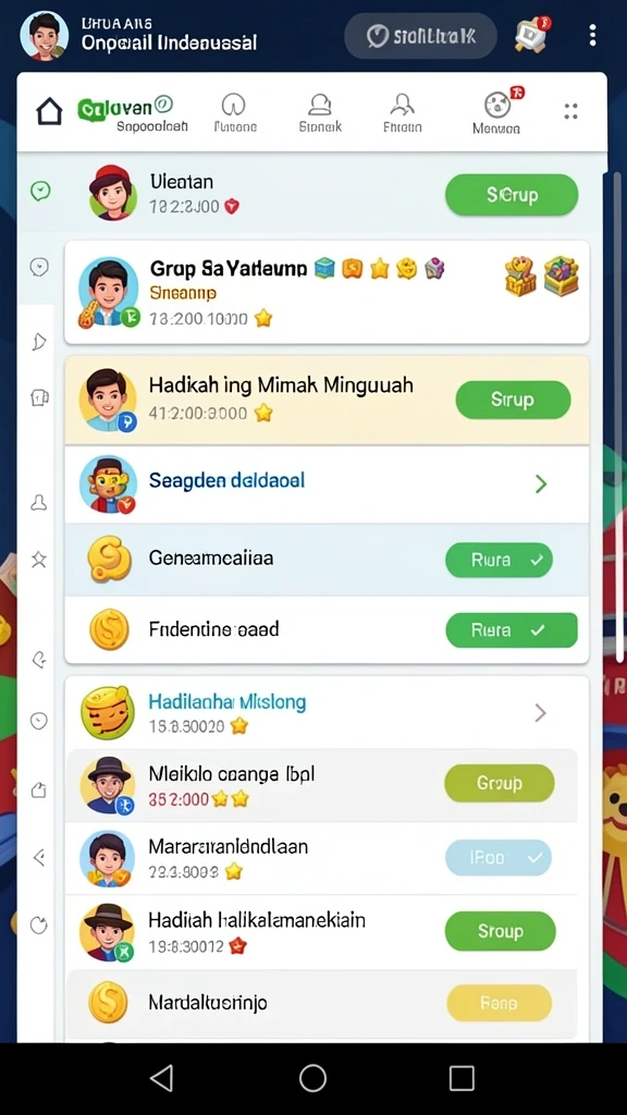 Screenshot menampilkan berbagai jenis permainan yang tersedia.